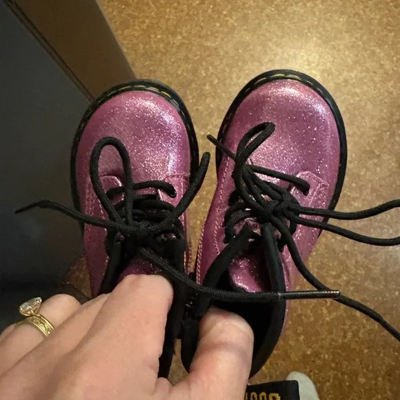 Dr. Martens 1460 Pink Glitter Boots - Picture 5 of 7